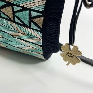 LUCKY BRAND | Aztec Design Black Canvas Crossbody Bag
